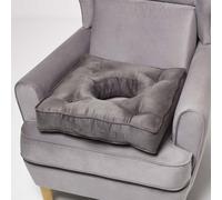 (Grey) HOMESCAPES Faux Suede Coccyx Cushion