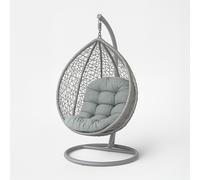 (Grey) Homescapes Garden Round Egg Chair Swing Cushion
