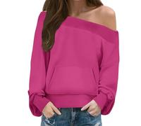 Grey Hoodie Off the Shoulder Tops for Women Sweatshirts for Women UK Off Shoulder Womens Sweatshirt Drop Shoulders Oversized Long Sleeve Pullover Top Fall Fashion Clothes