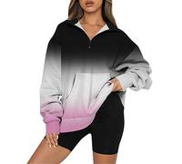 Grey Hoodie Womens White Zip Up Hoodie Jumpers 60Th Birthday Gifts for Women Athletic Workout Women's Printed Fashion Casual Pocket Long Sleeved Zippered Collar Sweater (Pink-i, XL) Sale Promotion