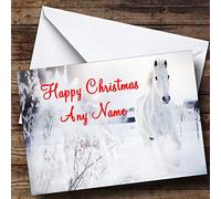 Grey Horse Christmas Card Personalised | Christmas Card | Animal Themed Christmas Card