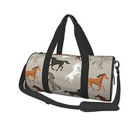 Grey Horse Pattern Travel Duffel Bags Gym Sports Luggage Large Travel Tote Bag Overnight Weekend Bags for Man and Women