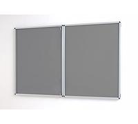 Grey Huge Fully Fire Retardant Lockable Notice Board [2 Locks] - Tamperproof Display Board 1800 x 1200 (180cm x 120cm)