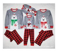 (grey, Infant 6) Winter home clothes cute bear parent-child suit Christmas parent-child outfit pajamas