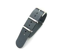Grey Infantry Military MoD NATO Nylon Fabric G10 4 Rings Watch Strap Band Chrome Buckle (16mm Fitting)