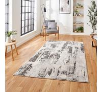 Grey Ivory Abstract Modern Machine Made Polypropylene Rug For Living Room Bedroom And Dining Room-120Cm X 170Cm