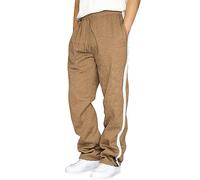 Grey Joggers Mens Mens Stripe Sweatpants UK Gym Joggers Tracksuit Bottoms Lightweight Drawstring Lounge Pants Loose Fit Jogging Causal Running Workout Activewear Hippy Trousers with Pockets