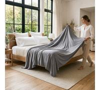 (Grey, King: (270 x 298)cm) 100% Egyptian Cotton Flat Sheet Bed Sheets Single Double King Super King Size