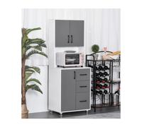 Grey Kitchen Cabinet White Pantry Larder Storage Buffet Dresser Modern Cupboard