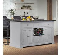 Grey Kitchen Island - Granite Top