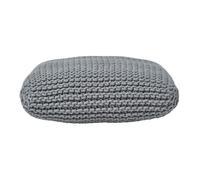 (Grey) Knitted Cotton Pouffe Floor Cushion Square