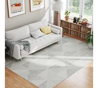(Grey||L) HOMCOM Non-Slip Large Rug for Living Room