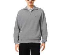 (Grey, L) Lacoste Mens Sweatshirt High Neck Interlock Sweatshirt Cotton Sportswear Jumper
