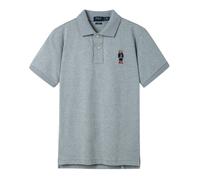 (Grey, L) Mens Custom Shirt Cotton Short Sleeve little bear Polo Top