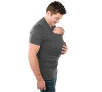 (Grey, L) Men's Kangaroo Dad T-shirts Baby Carrier T-shirt