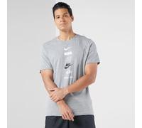 (Grey, L) Nike Multi Stack Logo T Shirt Crew Neck Tee