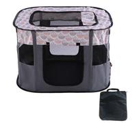 (grey, L) Pet Playpen Collapsible Dog Playpen Portable Exercise Kennel Tent Dog Crate Cage