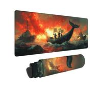 Grey Large Mouse Mat 1000 x 500 x 3MM Gaming Mouse Pad, War At Sea Mousepad Extended for Men, Office Accessories with Anti-Slip Rubber Base and Double Stitched Edge, Mousemat for Laptop, Gifts -TL470V