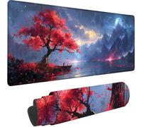 Grey Large Mouse Mat 1000x500x3 mm, Extended Gaming Mouse Pad Tree Of Life Desk Mat With Stitched Edges, Adults Mousepad Non Slip Rubber Base, Waterproof Soft Cloth Desk Pad for Home Office Decor A-4