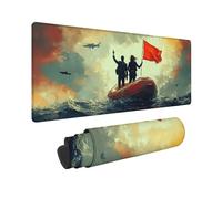 Grey Large Mouse Mat 1200 x 600 x 3MM Gaming Mouse Pad, War At Sea Mousepad Extended for Men, Office Accessories with Anti-Slip Rubber Base and Double Stitched Edge, Mousemat for Laptop, Gifts -TL61E4
