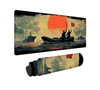 Grey Large Mouse Mat 1500 x 800 x 3MM Gaming Mouse Pad, War At Sea Mousepad Extended for Men, Office Accessories with Anti-Slip Rubber Base and Double Stitched Edge, Mousemat for Laptop, Gifts -TL40D4