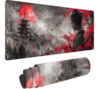 Grey Large Mouse Mat 1600x800x3 mm, Extended Gaming Mouse Pad Swordsman Desk Mat With Stitched Edges, Adults Mousepad Non Slip Rubber Base, Waterproof Soft Cloth Desk Pad for Office Decor, Gifts K-2