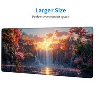 Grey Large Mouse Mat 600x300x3 mm, Extended Gaming Mouse Pad Waterfall Desk Mat With Stitched Edges, Adults Mousepad Non Slip Rubber Base, Waterproof Soft Cloth Desk Pad for Office Decor, Gifts 9-5