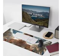 Grey Large Mouse Mat 700x300x3 mm, Extended Gaming Mouse Pad Angel Desk Mat With Stitched Edges, Adults Mousepad Non Slip Rubber Base, Waterproof Soft Cloth Desk Pad for Home Office Decor, Gifts 5-9