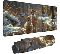 Grey Large Mouse Mat 700x300x3 mm, Extended Gaming Mouse Pad Animal Desk Mat With Stitched Edges, Adults Mousepad Non Slip Rubber Base, Waterproof Soft Cloth Desk Pad for Home Office Decor, Gifts E-9