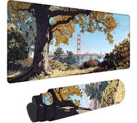 Grey Large Mouse Mat 800x300x3 mm, Extended Gaming Mouse Pad Architecture Desk Mat With Stitched Edges, Adults Mousepad Non Slip Rubber Base, Waterproof Soft Cloth Desk Pad for Home Office Decor M-1