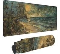Grey Large Mouse Mat 800x300x3 mm, Extended Gaming Mouse Pad Beach Desk Mat With Stitched Edges, Adults Mousepad Non Slip Rubber Base, Waterproof Soft Cloth Desk Pad for Home Office Decor, Gifts 5-6