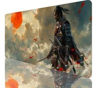 Grey Large Mouse Mat 800x300x3mm, Swordsman Gaming Mouse Pad, Extended Desk Mat with Stitched Edges, Waterproof Mousepad Improved Precision and Speed for Gaming Accessories and Desk Accessories J-6343