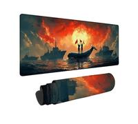 Grey Large Mouse Mat 900 x 300 x 3MM Gaming Mouse Pad, War At Sea Mousepad Extended for Men, Office Accessories with Anti-Slip Rubber Base and Double Stitched Edge, Mousemat for Laptop, Gifts -TL22H4