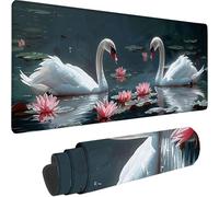 Grey Large Mouse Mat 900x300x3 mm, Extended Gaming Mouse Pad Animal Desk Mat With Stitched Edges, Adults Mousepad Non Slip Rubber Base, Waterproof Soft Cloth Desk Pad for Home Office Decor, Gifts Q-T