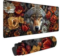 Grey Large Mouse Mat 900x300x3 mm, Extended Gaming Mouse Pad Animal Desk Mat With Stitched Edges, Adults Mousepad Non Slip Rubber Base, Waterproof Soft Cloth Desk Pad for Home Office Decor, Gifts 5-6