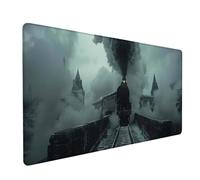 Grey Large Mouse Mat 900x400x3mm, Train Extended Mouse Pad with Stitched Edges, Gaming Mousepad with Soft Smooth Surface, Desk Mat for Desk Accessories and Office Accessories, Gifts for Men 7-2830