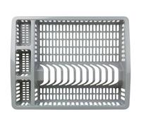 (Grey Large) Plastic Large Dish Rack Drainer Kitchen Sink Plate Cutlery Draining Tray
