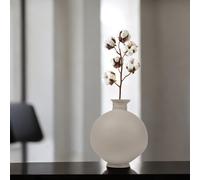 Urbn-Living Urbnliving 2.5L Grey Large Round Glass Opera Ball Vase Ceramic Look Ornament Living Room Home Decor