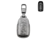 Grey Leather Car Key Case Compatible with Chery Jaecoo J7 J8 J9 Tiggo 8 Pro Tiggo 8plus 5 Plus 7pro Tiggo 7 Pro Max Omoda 5 C5 4-button Key Shell Protective Case
