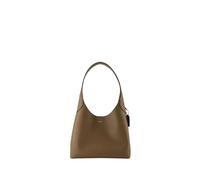 Grey Leather Shoulder Bag with Magnetic Closure, female, Coach, Shoulder Bags, Beige, ONE SIZE, Bags ONE SIZE