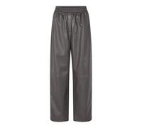 Grey Leather Trousers Loose Fit- female- Samsøe Samsøe- Wide Trousers- Gray- XS- Trousers XS