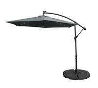 Monstershop Grey 3m LED Cantilever Parasol With Fan Base