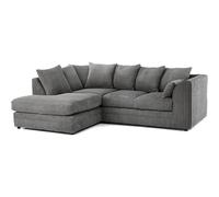 (Grey, Left Hand Corner ) Luxor Jumbo Cord 4 Seater Corner Sofa