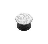 Grey Leopard Print White Snow Cheetah Cat Pattern PopSockets Adhesive PopGrip