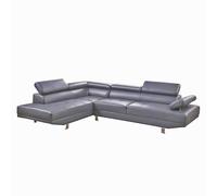 (Grey, LHF (Left Corner)) Fidenza Leather 4-5 Seater Corner Sofa