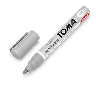 Grey Light Oil-Based Paint Marker Pen Permanent - 2.5mm Round Tip, Fast-Drying Waterproof Ink - Universal for Metal, Tyres, Plastic, Wood, Glass, Outdoor Marking, Workshop, Art, Crafts, DIY