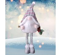 Grey Light Up Christmas Gnome Standing Decoration With Bells 68cm