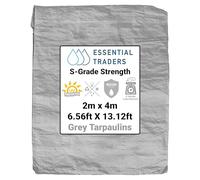 Grey Lightweight Tarpaulin - Multi-Purpose Waterproof Sheet for Outdoor Use, Tools, Camping, Gardening, Furniture Protection, and Temporary Coverage (2m x 4m)