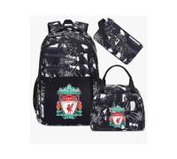 (Grey Liverpool) Football star peripheral backpack student schoolbag three-piece lunch bag pencil bag children men's style