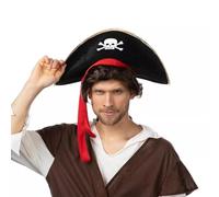 GREY LOOK Adult Pirate Hat Crossbone Skull Halloween Costume Fancy Dress Sparrow Accessory